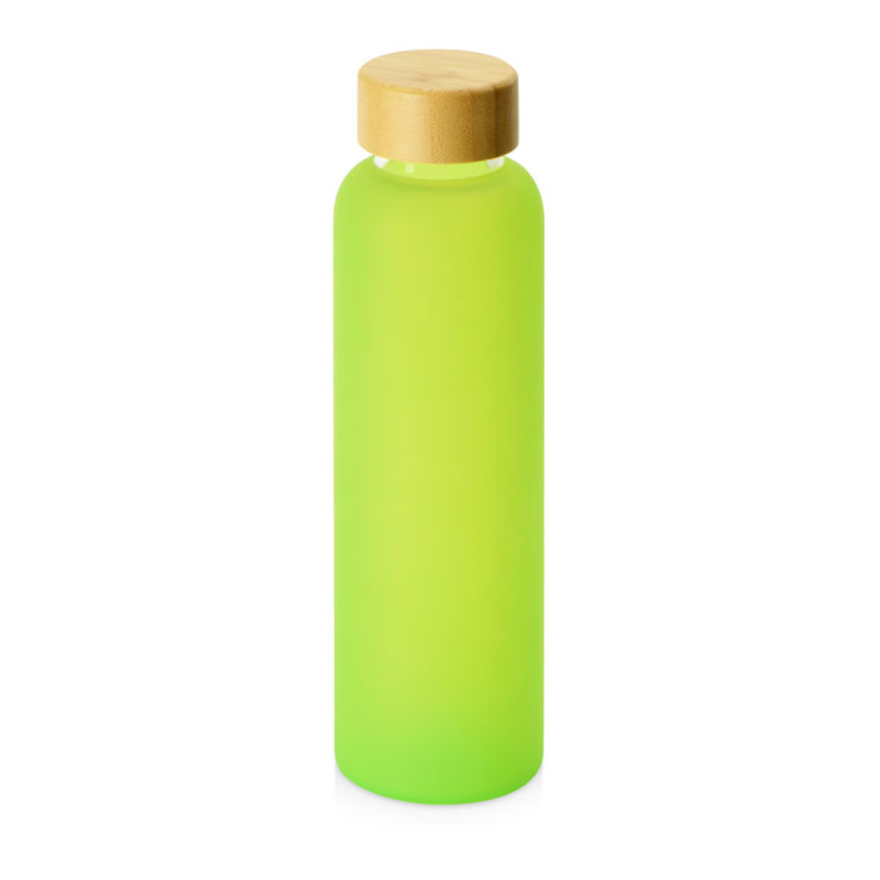 Стеклянная бутылка с бамбуковой крышкой «Foggy», 600мл, зеленое яблоко