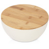 Салатник Bowl с бамбуковой крышкой, бежевый