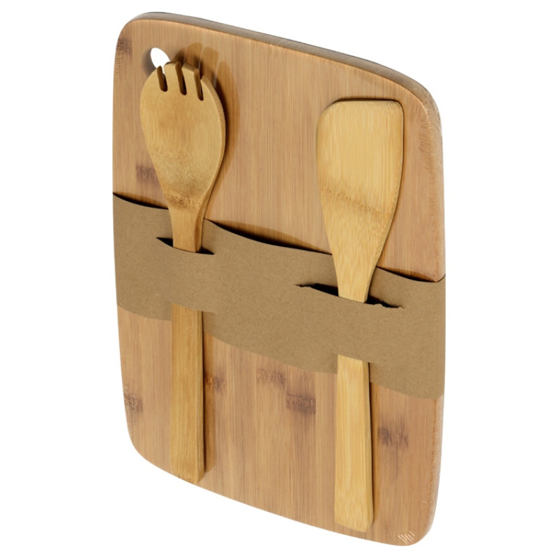 Разделочная доска с кухонными приборами