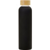 Стеклянная бутылка с бамбуковой крышкой «Foggy», 600мл, черный (Р)