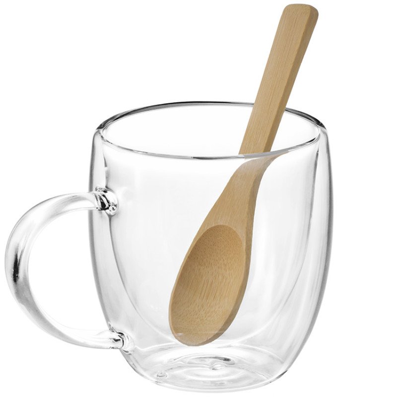 Кружка с двойными стенками на подставке с ложкой "Teatrio"