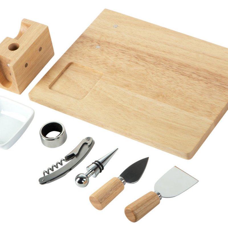 Набор Save time для сыра и вина со съемной подставкой, натуральный, серебристый