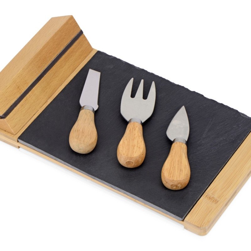 Набор для сыра из сланцевой доски и ножей Bamboo collection "Taleggio" (Р)