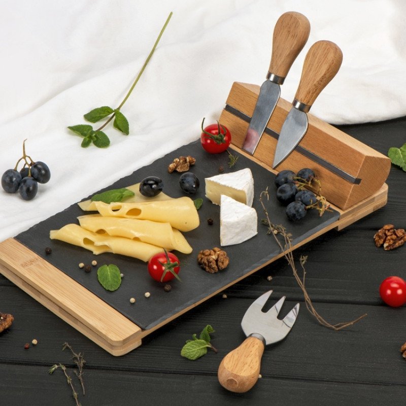 Набор для сыра из сланцевой доски и ножей Bamboo collection "Taleggio" (Р)