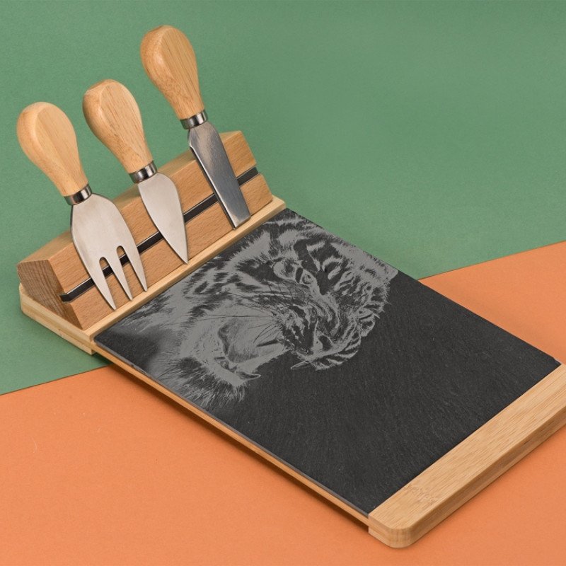 Набор для сыра из сланцевой доски и ножей Bamboo collection "Taleggio" (Р)