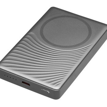 Магнитный беспроводной внешний аккумулятор, QC/PD «Сёрф», 10000 мАч, серый