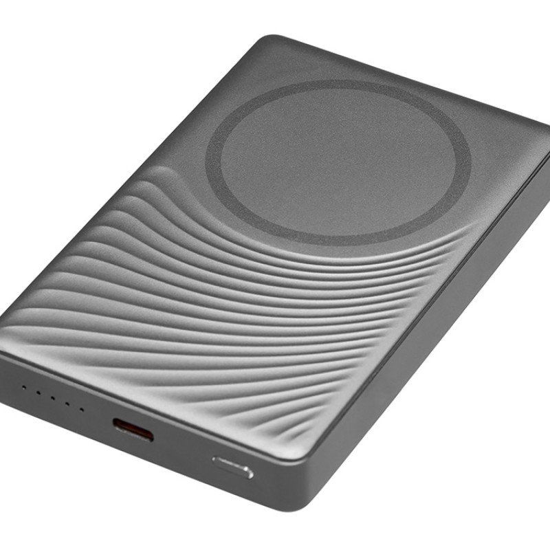 Магнитный беспроводной внешний аккумулятор, QC/PD «Сёрф», 10000 мАч, серый