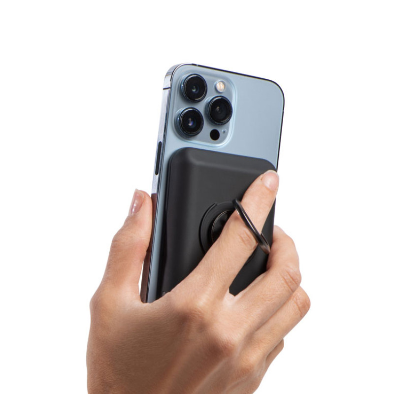 Магнитный беспроводной внешний аккумулятор "MagnetIQ", 5000 mah, 10 W, черный (Р)