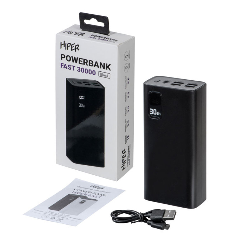 Портативный внешний аккумулятор FAST 30000 Black (P)