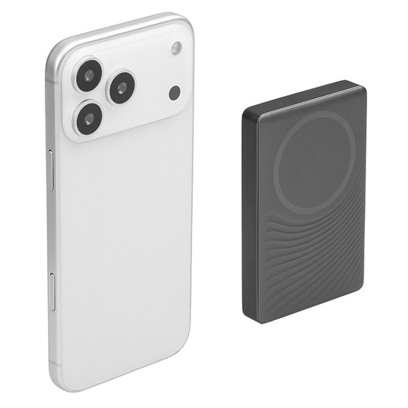 Магнитный беспроводной внешний аккумулятор, QC/PD «Сёрф», 10000 мАч, серый