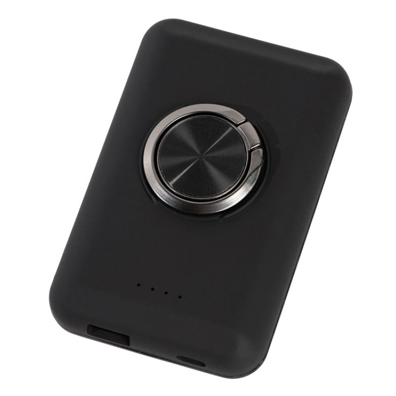 Магнитный беспроводной внешний аккумулятор "MagnetIQ", 5000 mah, 10 W, черный (Р)