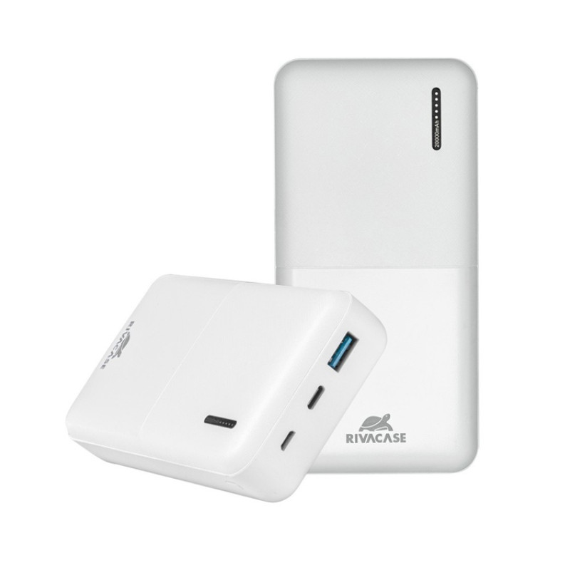 RIVACASE VA2571 (20000 мАч) QC/PD внешний аккумулятор, белый 12/24 RIVACASE VA2571 (20000 мАч) QC/PD внешний аккумулятор, белый 12/24