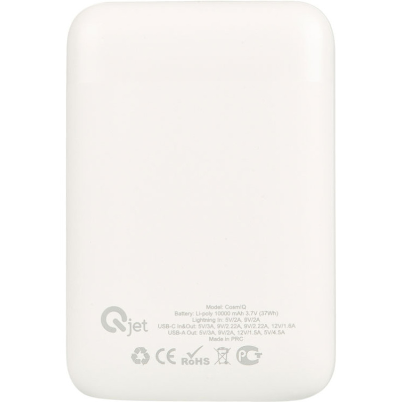 Внешний аккумулятор с быстрой зарядкой QC/PD «CosmIQ», 10000 мАч, белый