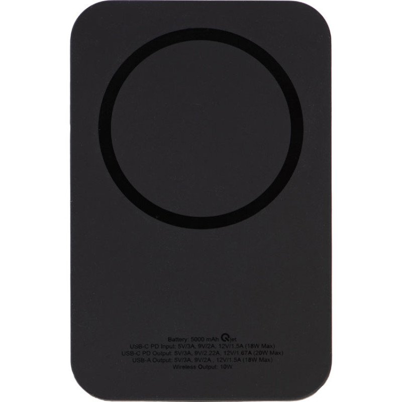 Магнитный беспроводной внешний аккумулятор "MagnetIQ", 5000 mah, 10 W, черный