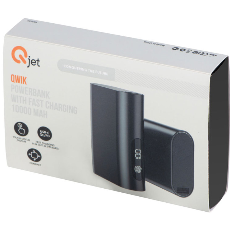 Внешний аккумулятор с QC/PD "Qwik", 10000 mah, черный (Р)
