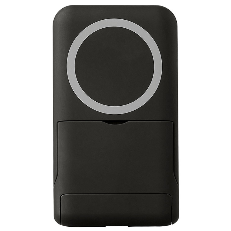 Беспроводной внешний аккумулятор с подсветкой лого и подставкой «Magflash», 10000 мАч, 15 Вт, черный