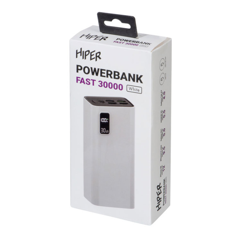 Портативный внешний аккумулятор FAST 30000 White