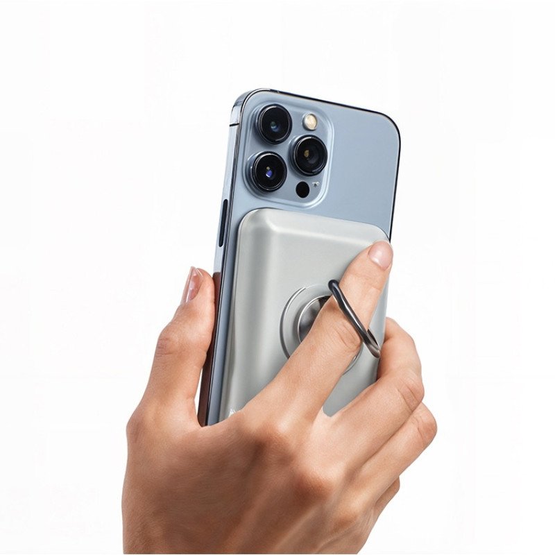 Магнитный беспроводной внешний аккумулятор "MagnetIQ", 5000 mah, 10 W, серый Cool gray 7C