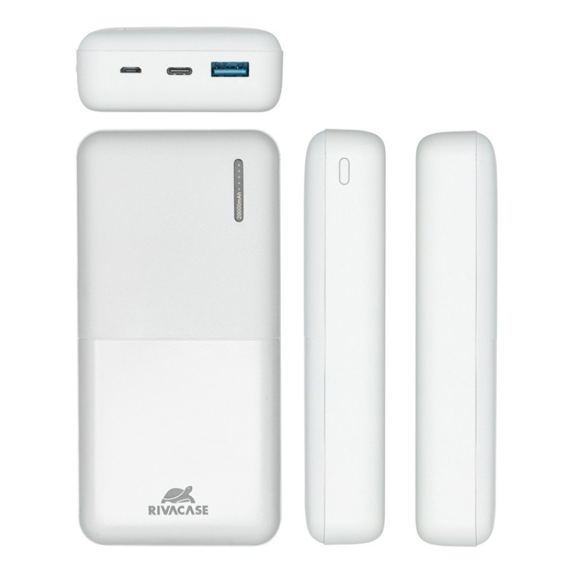 RIVACASE VA2571 (20000 мАч) QC/PD внешний аккумулятор, белый 12/24 RIVACASE VA2571 (20000 мАч) QC/PD внешний аккумулятор, белый 12/24