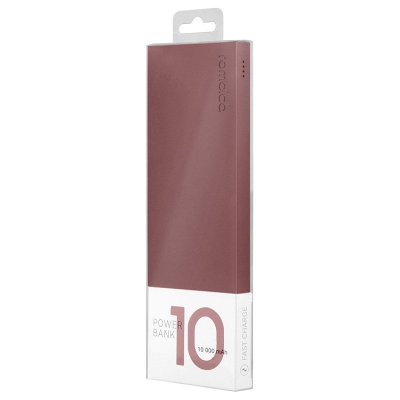 Внешний аккумулятор Rombica NEO ARIA Claret, 10000 мАч, Soft-touch, PD, QCharge, Type-C, бордовый (Р)
