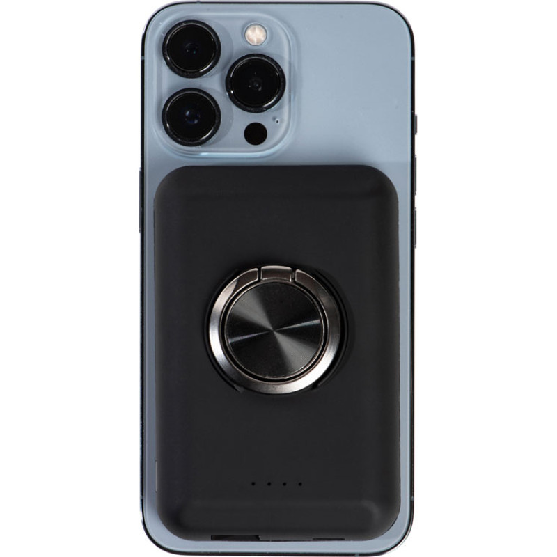 Магнитный беспроводной внешний аккумулятор "MagnetIQ", 5000 mah, 10 W, черный (Р)