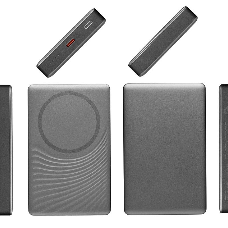 Магнитный беспроводной внешний аккумулятор, QC/PD «Сёрф», 10000 мАч, серый