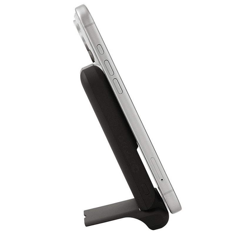 Беспроводной внешний аккумулятор с подсветкой лого и подставкой «Magflash», 10000 мАч, 15 Вт, черный