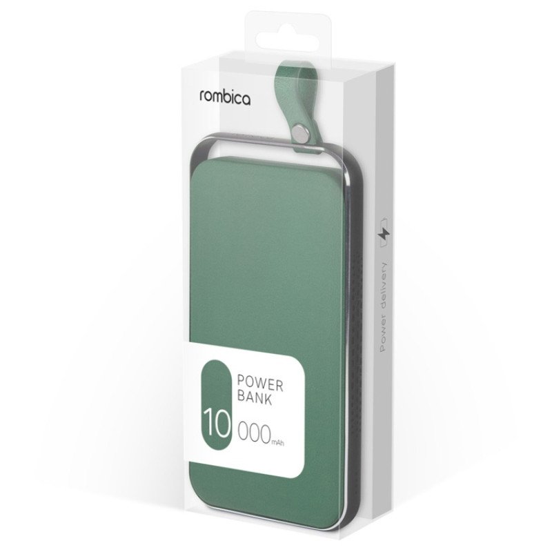 Внешний аккумулятор Rombica NEO Electron Green, 10000 мАч, зеленый (Р)