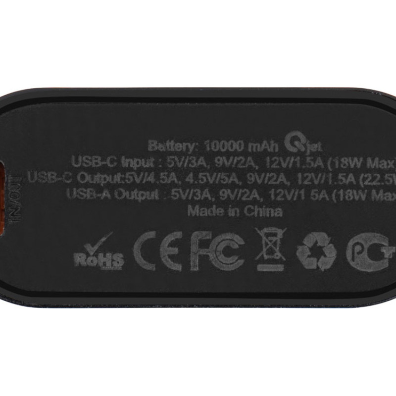 Внешний аккумулятор с QC/PD "Qwik", 10000 mah, черный