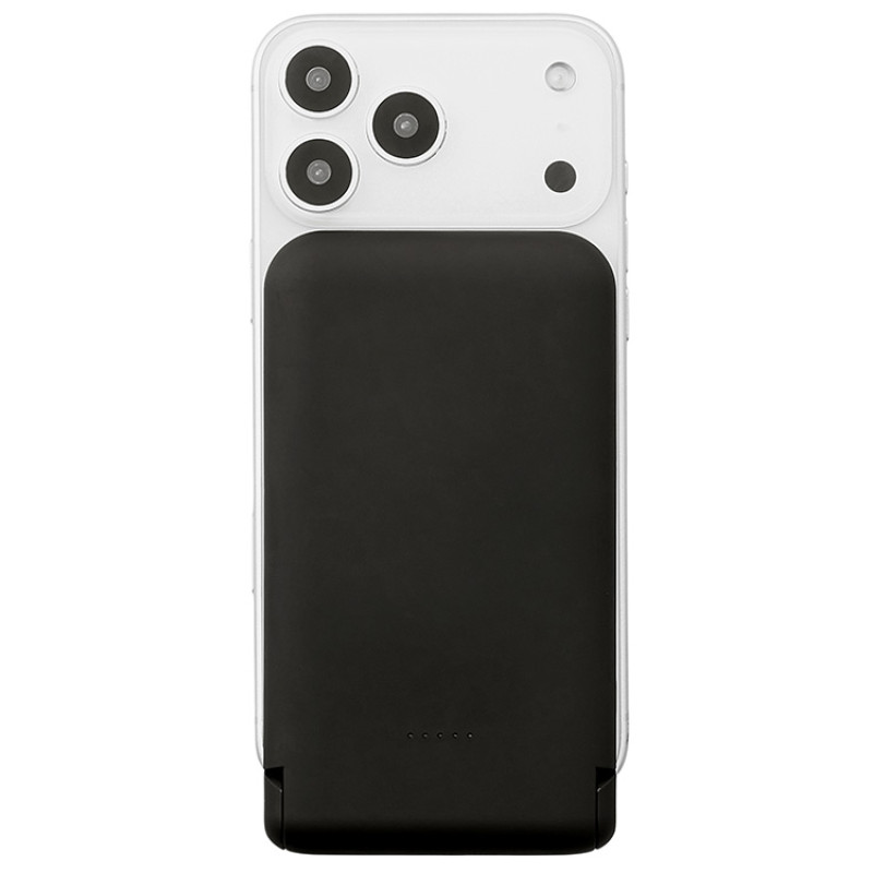 Беспроводной внешний аккумулятор с подсветкой лого и подставкой «Magflash», 10000 мАч, 15 Вт, черный