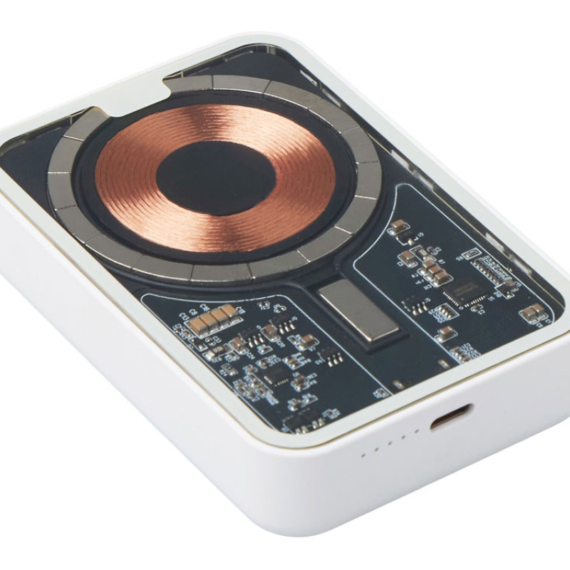 Беспроводной магнитный внешний аккумулятор с QC\PD «MagnifIQ», 10000 мАч, 15 Вт, белый