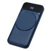 Магнитный беспроводной внешний аккумулятор со встроенными кабелями «Мэни»,быстаря зарядка, 10000 мАч, тёмно-синий