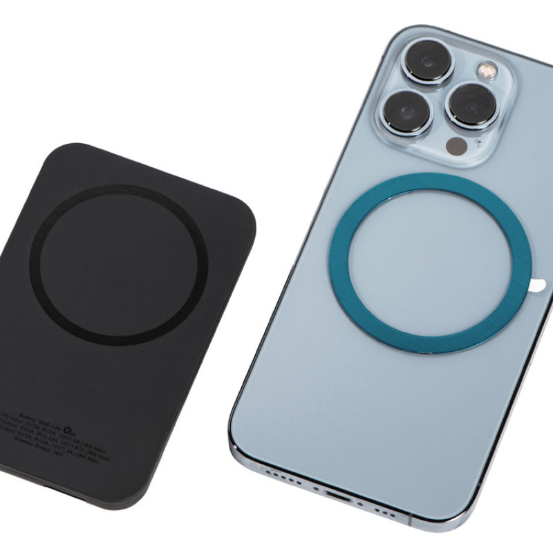 Магнитный беспроводной внешний аккумулятор "MagnetIQ", 5000 mah, 10 W, черный (Р)