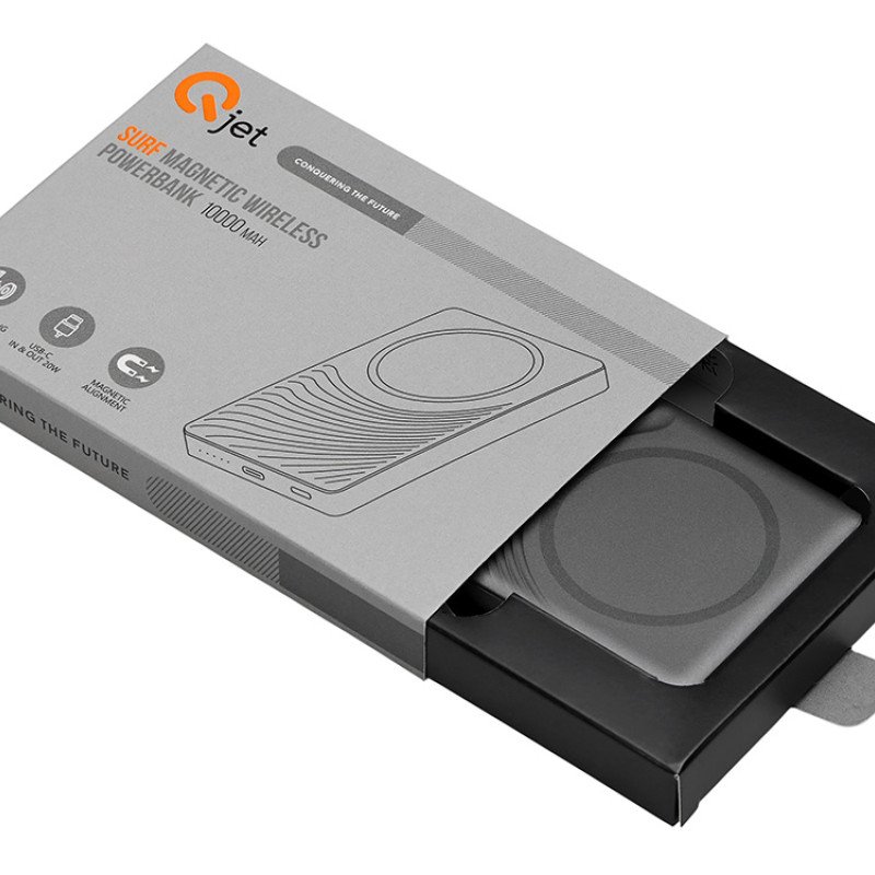 Магнитный беспроводной внешний аккумулятор, QC/PD «Сёрф», 10000 мАч, серый