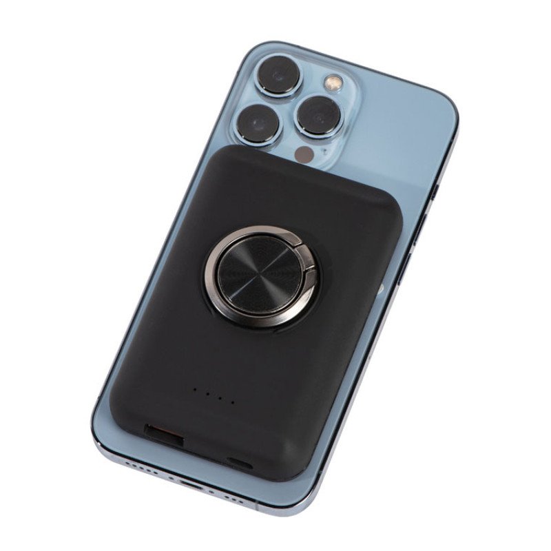 Магнитный беспроводной внешний аккумулятор "MagnetIQ", 5000 mah, 10 W, черный