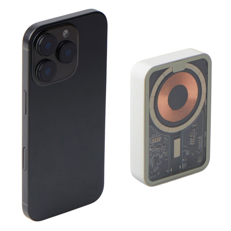 Беспроводной магнитный внешний аккумулятор с QC\PD «MagnifIQ», 10000 мАч, 15 Вт, белый