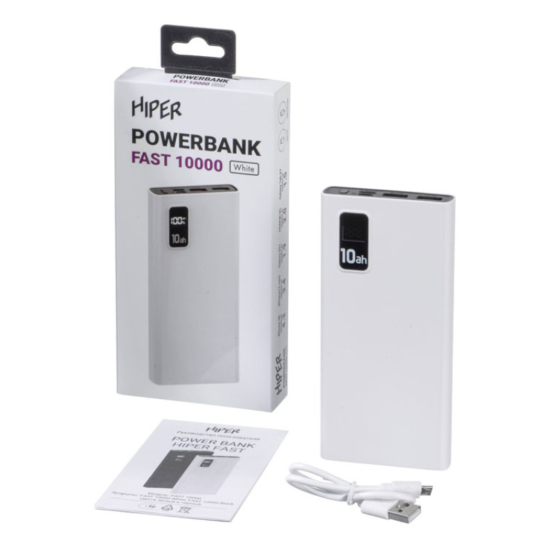 Портативный внешний аккумулятор FAST 10000 White (Р)