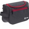 Несессер TORBER, дорожный, чёрный/бордовый, полиэстер 300D, 24 х 16 х 9 см