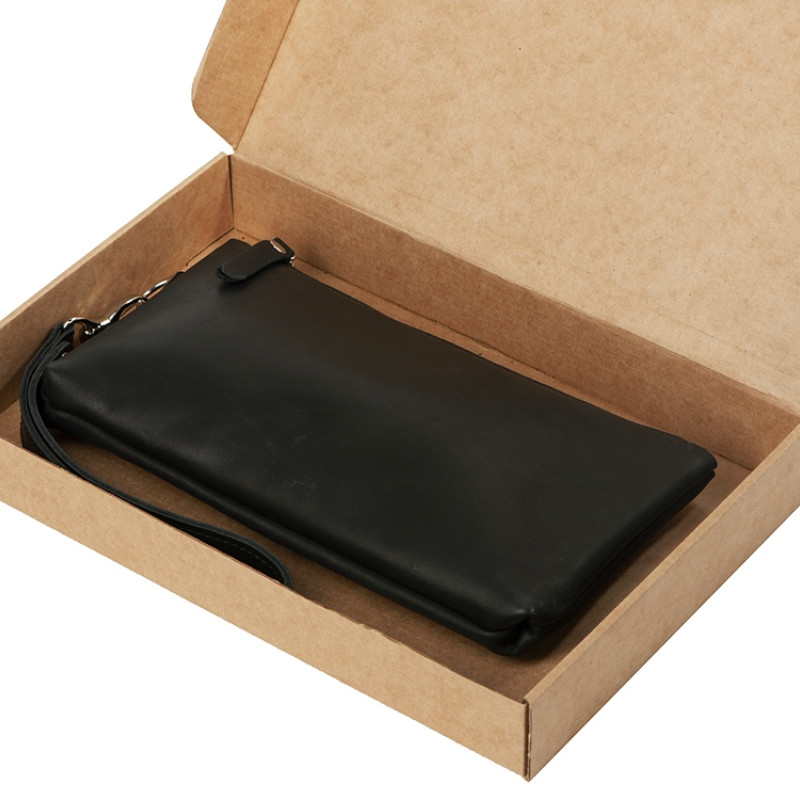 Барсетка кожаная, черный