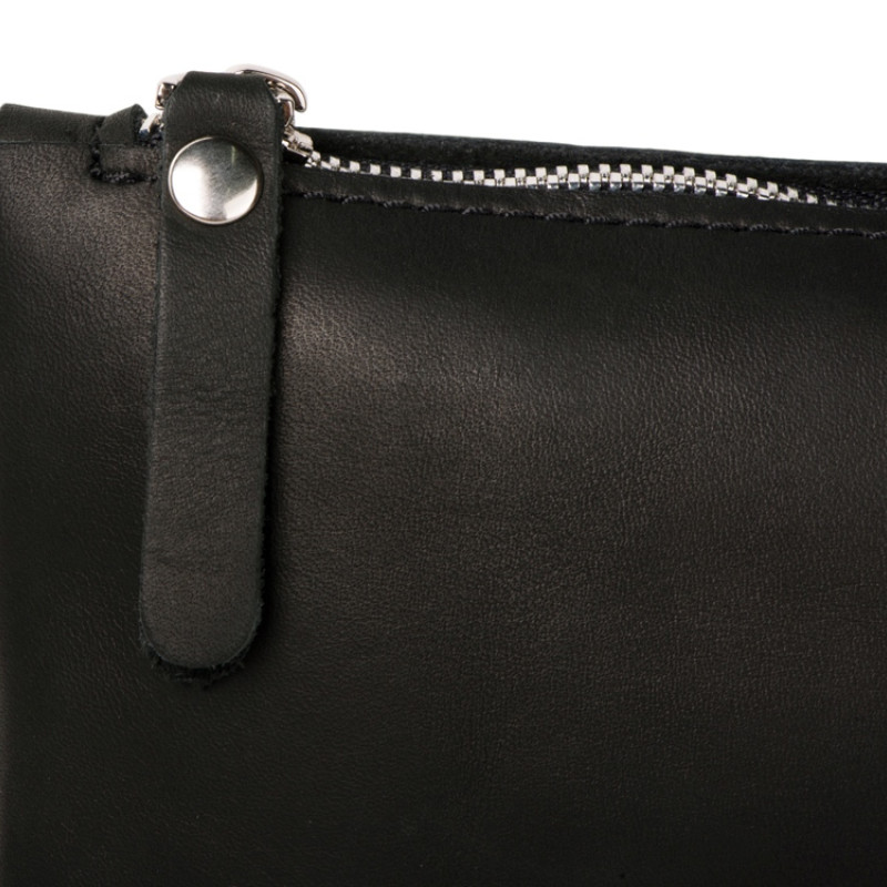 Барсетка кожаная, черный