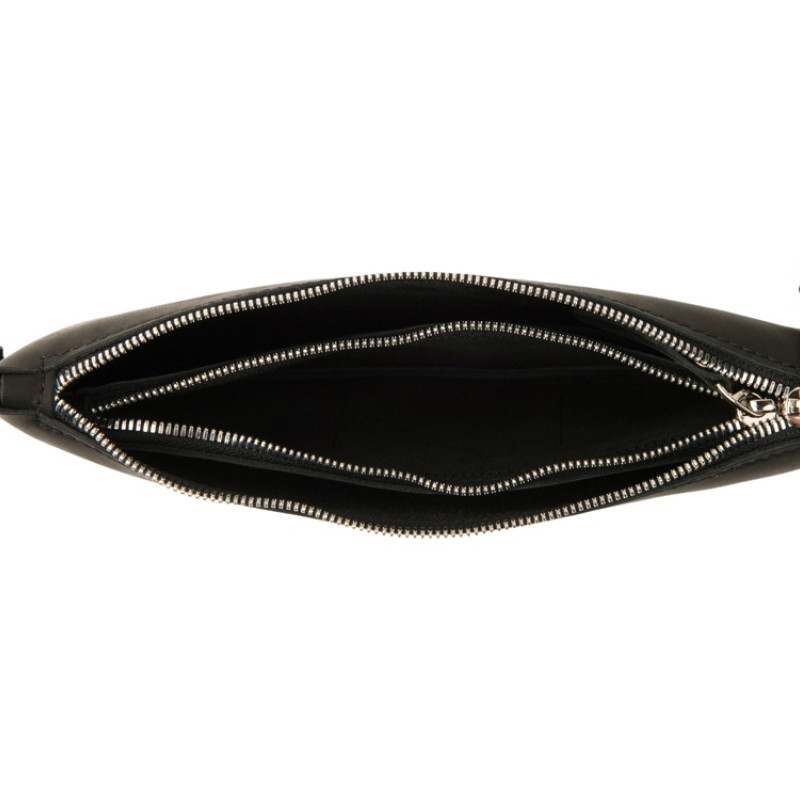 Барсетка кожаная, черный