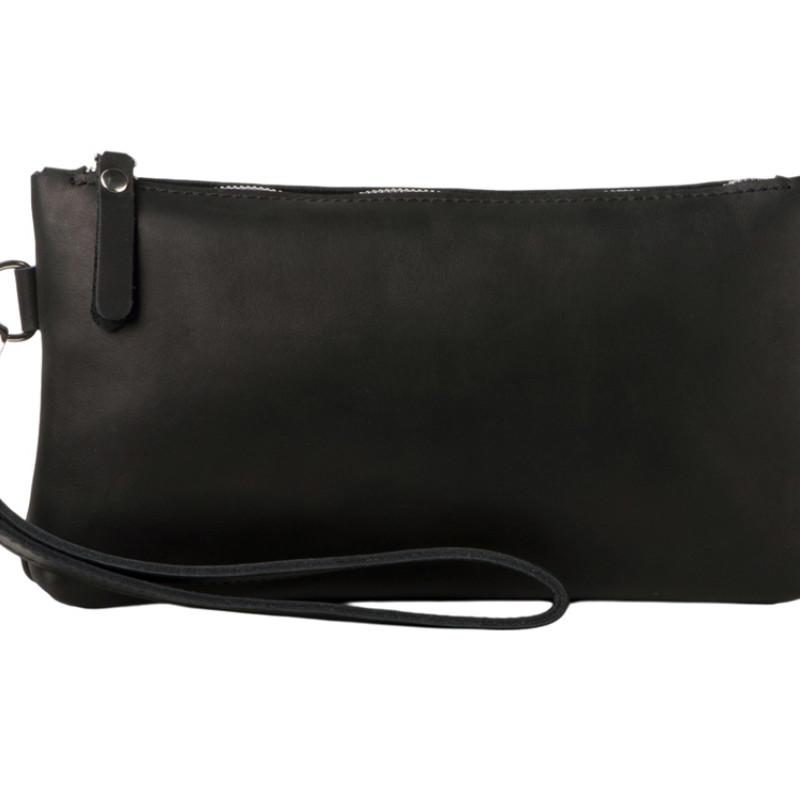 Барсетка кожаная, черный