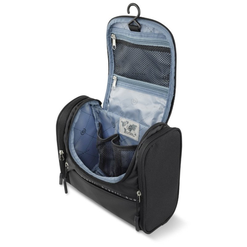 Несессер BUGATTI БЛАНК ОБЛЕГЧЕННАЯ | BLANC DELIGHT, чёрный, нейлон RPET600D/тарпаулин/полиэстер, 24,5х12х22,5 см, 5 л