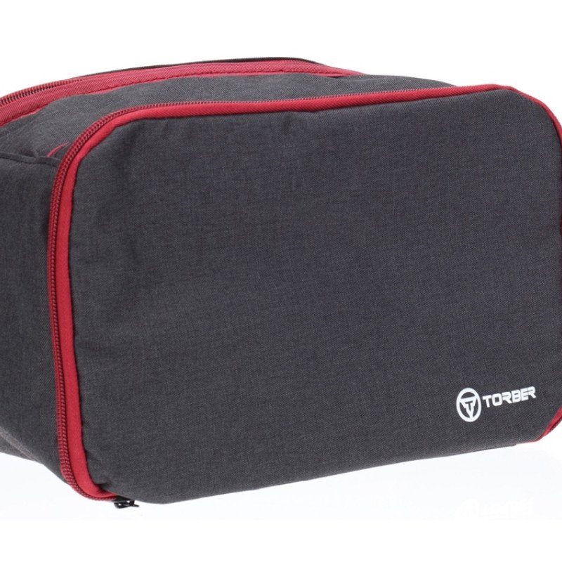 Несессер TORBER, дорожный, чёрный/бордовый, полиэстер 300D, 27 х 17 х 14 см