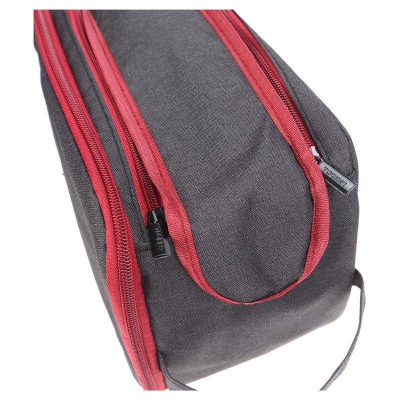 Несессер TORBER, дорожный, чёрный/бордовый, полиэстер 300D, 27 х 17 х 14 см