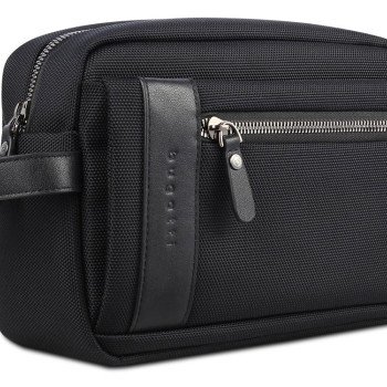 Несессер мужской BUGATTI НЕРО | NERO, чёрный, нейлон 1680D/кожа, 24х7,5х16 см