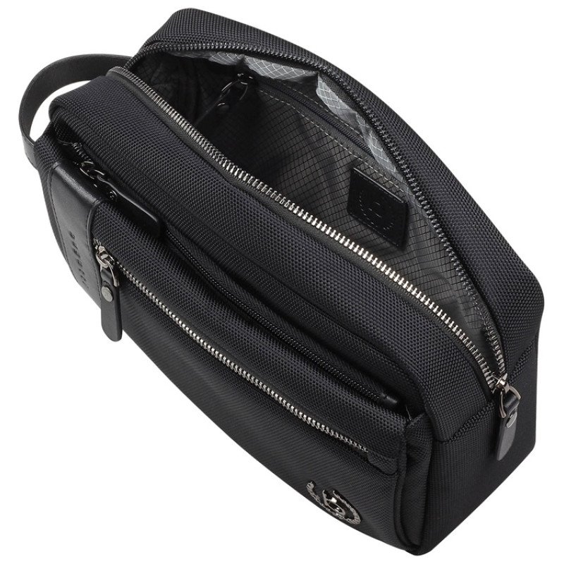 Несессер мужской BUGATTI НЕРО | NERO, чёрный, нейлон 1680D/кожа, 24х7,5х16 см