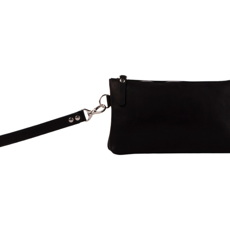 Барсетка кожаная, черный