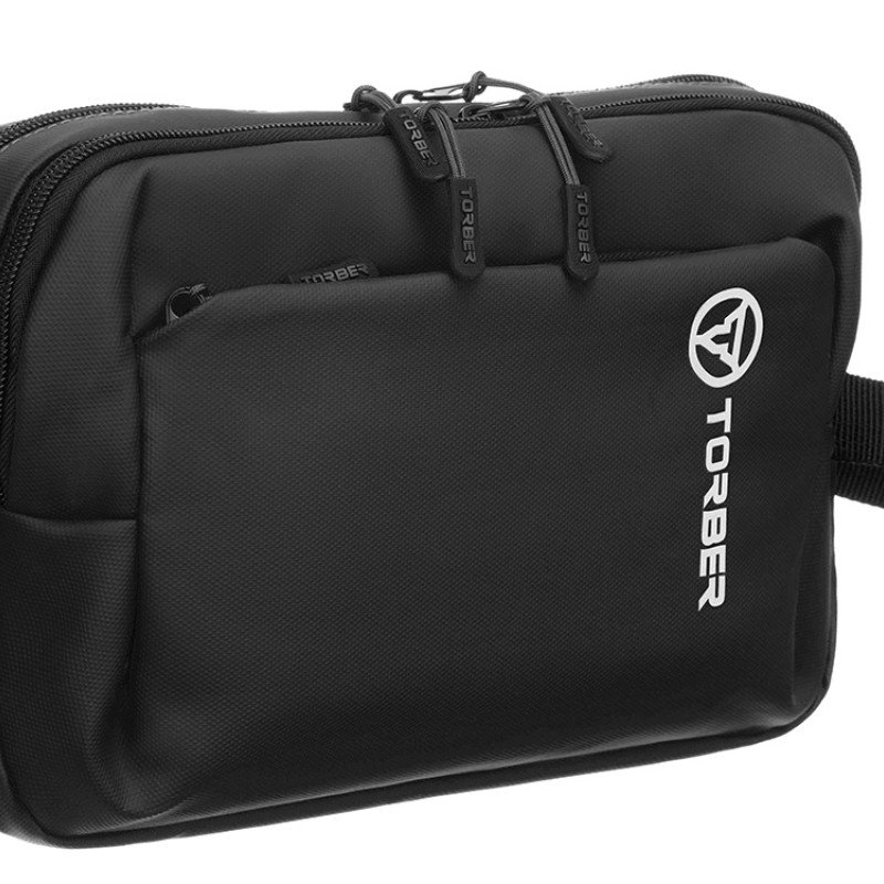 Несессер TORBER РИТМ, черный, полиэстер 900D с PU покрытием, 27 х 18 х 6 см