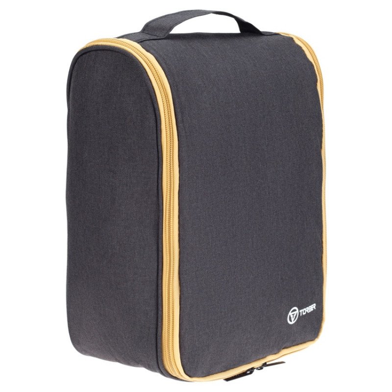 Несессер TORBER, дорожный, чёрный/бежевый, полиэстер 300D, 27 х 22 х 11 см